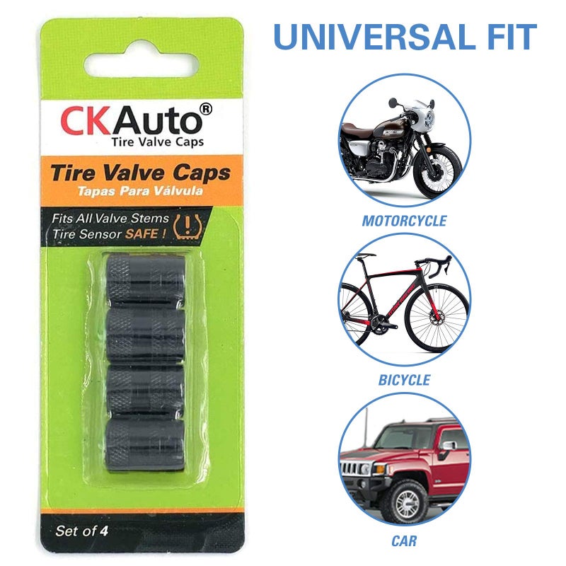 CKAuto American Flag Valve Stem Caps, Aluminum USA Tire Valve Caps, Universal Dust Proof Stem Covers for Cars, Trucks, Bikes, Motorcycles, Bicycles, Corrosion Resistant, 4 Pack(Black) - Image 5